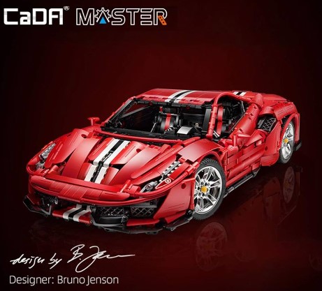 CaDA Block - 1/8 Ferrari 488 Block Set 3236pcs (Lego Technic Style) image