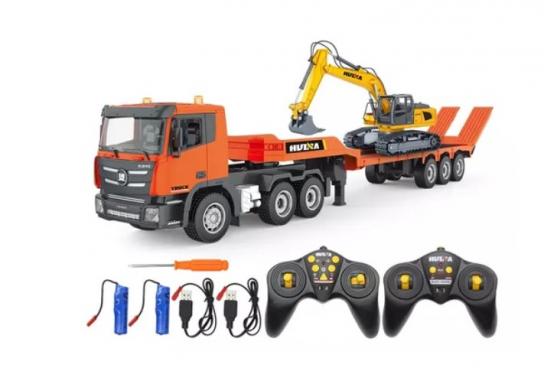 HuiNa - 1/24 Truck & Transporter Trailer R/C with Excavator R/C RTR Complete image